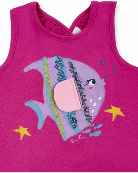 Completo in maglia lilla da bambina. collezione Ocean Wonders