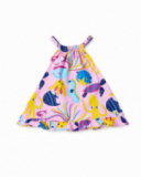 Abito da bambina in maglia stampata lilla collezione Ocean