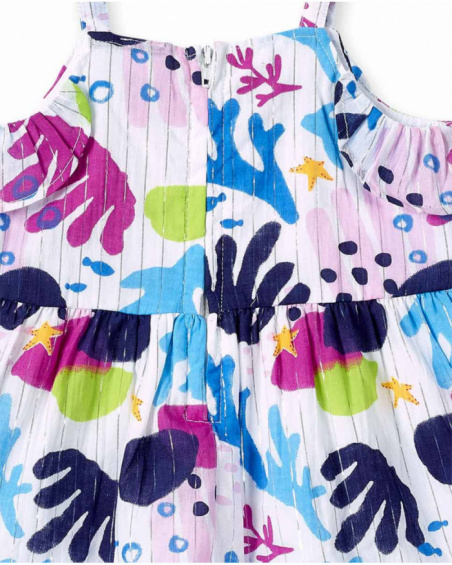 Abito da bambina in popeline bianco collezione Ocean Wonders