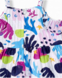 Abito da bambina in popeline bianco collezione Ocean Wonders