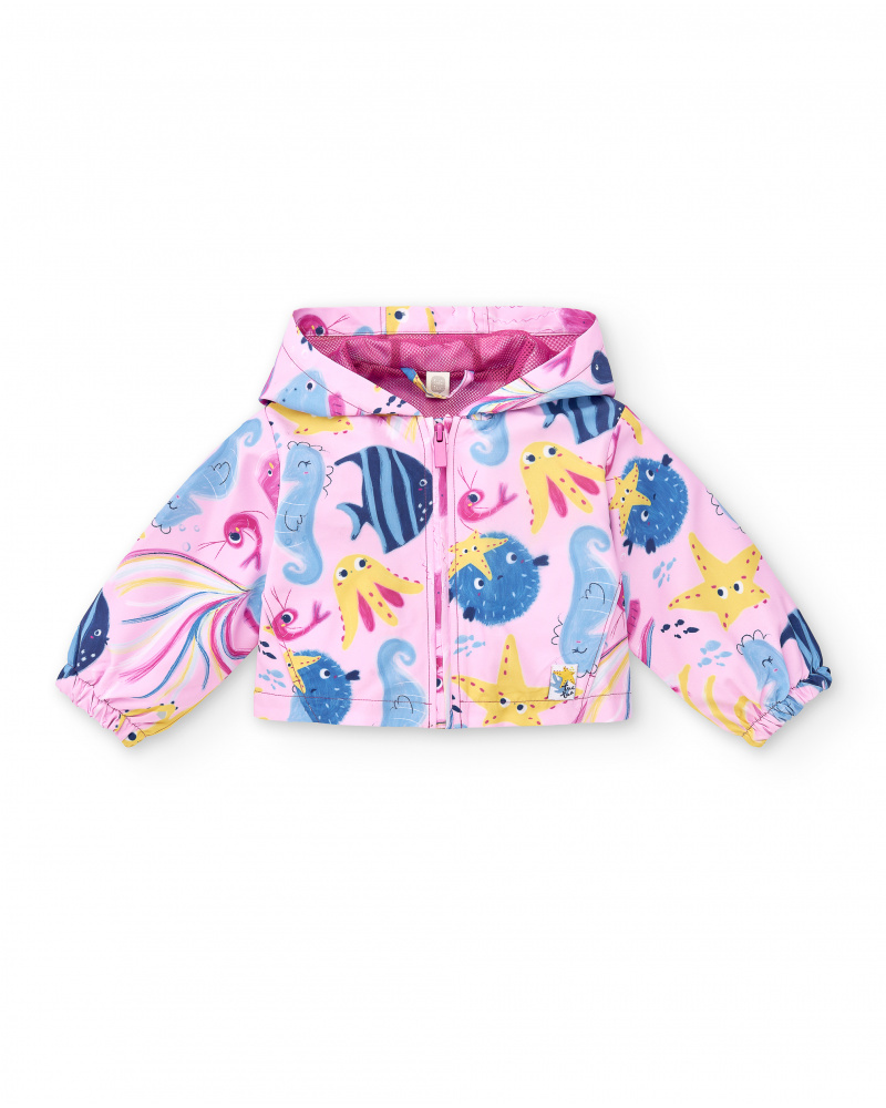 Giacca a vento lilla da bambina collezione Ocean Wonders