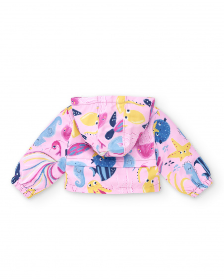 Giacca a vento lilla da bambina collezione Ocean Wonders