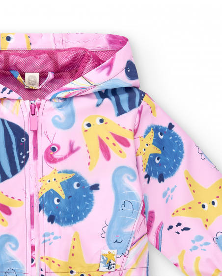 Giacca a vento lilla da bambina collezione Ocean Wonders