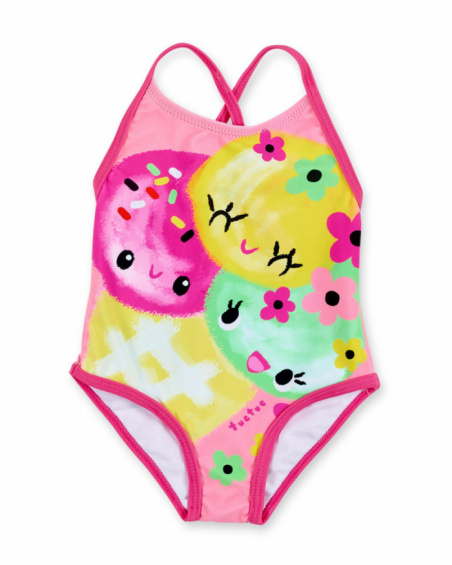 Costume da bagno rosa da bambina collezione Creamy Ice