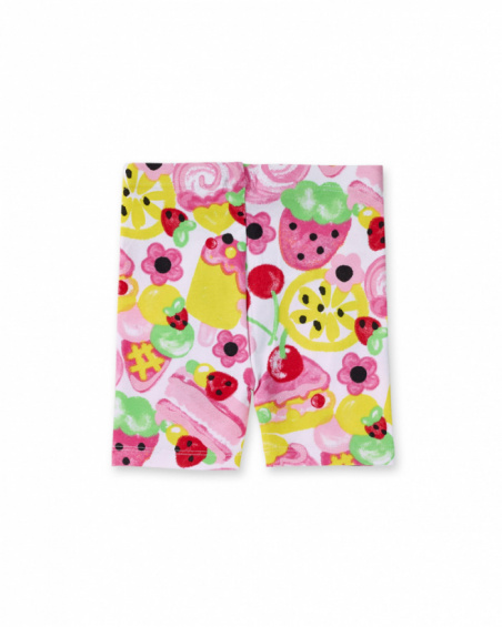 Leggings da ciclismo bianchi in maglia da bambina collezione