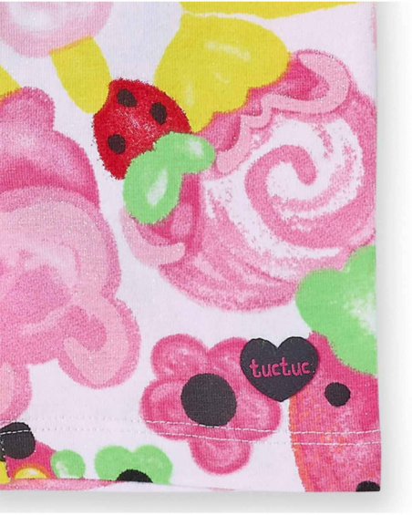 Leggings da ciclismo bianchi in maglia da bambina collezione