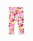 Leggings rosa in maglia da bambina collezione Creamy Ice