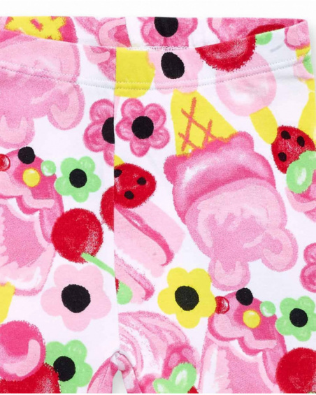 Leggings rosa in maglia da bambina collezione Creamy Ice