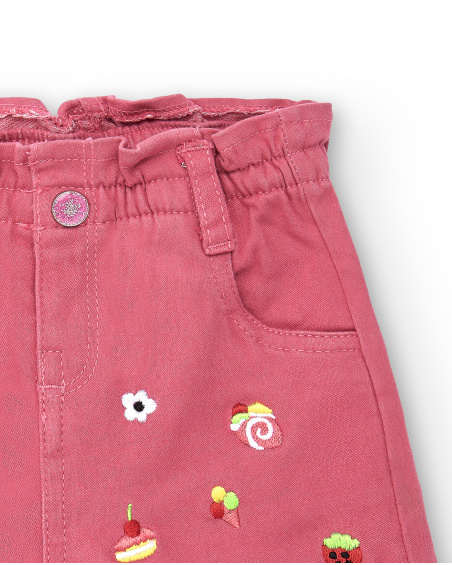 Shorts in denim rosa da bambina collezione Creamy Ice