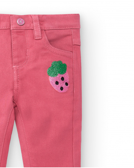 Pantaloni in denim rosa da bambina collezione Creamy Ice