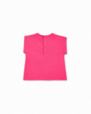 T-shirt fucsia lavorata a maglia da bambina collezione Creamy