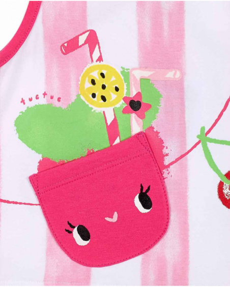 Completo in maglia fucsia da bambina collezione Creamy Ice