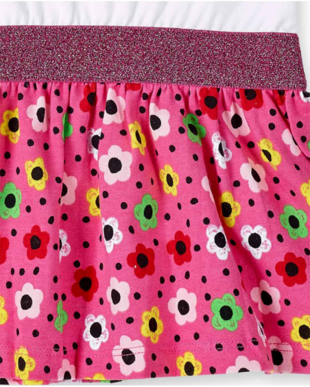 Abito abbinato in maglia bianca da bambina collezione Creamy Ice