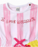 Abito in maglia bianco rosa da bambina collezione Creamy Ice