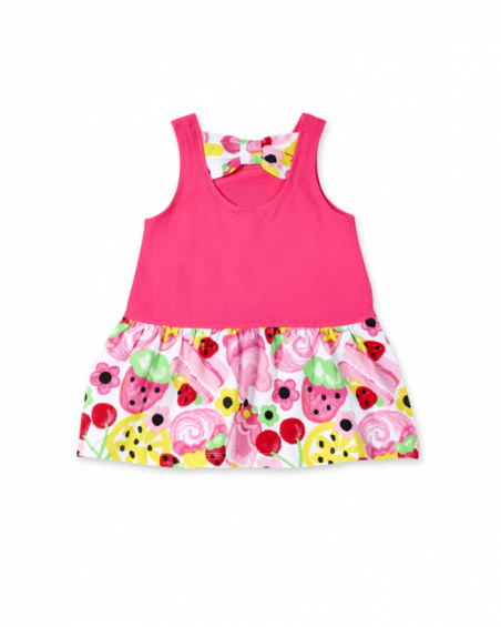 Abito fucsia in maglia da bambina collezione Creamy Ice