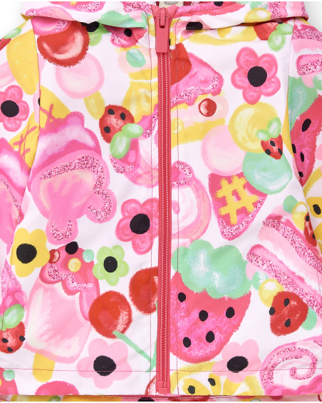 Giacca a vento bianca da bambina collezione Creamy Ice