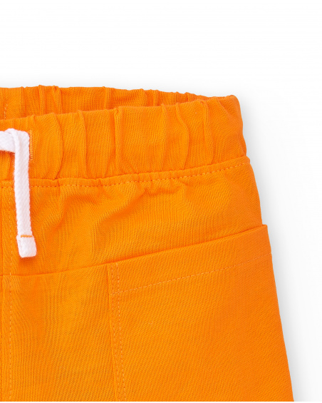 Pantaloncini in maglia arancione da ragazzo collezione Banana