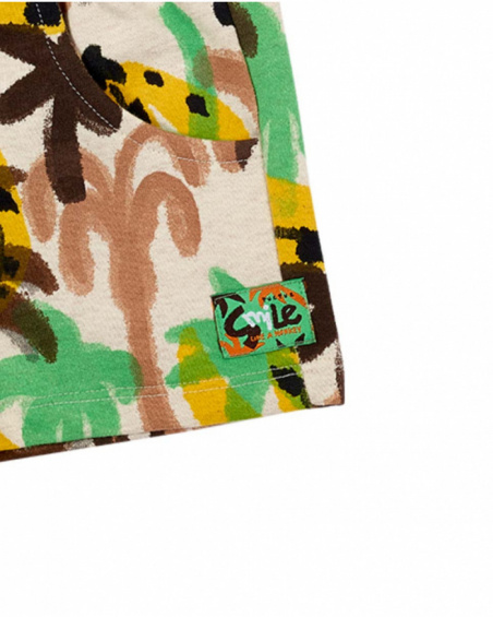 Bermuda da bambino in peluche beige collezione Banana Records