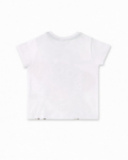 T-shirt da bambino in maglia bianca con applicazioni collezione