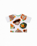 T-shirt bianca stampata da bambino collezione Banana Records