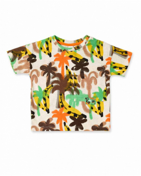 T-shirt beige in maglia da bambino collezione Banana Records