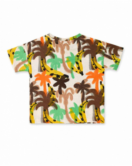 T-shirt beige in maglia da bambino collezione Banana Records