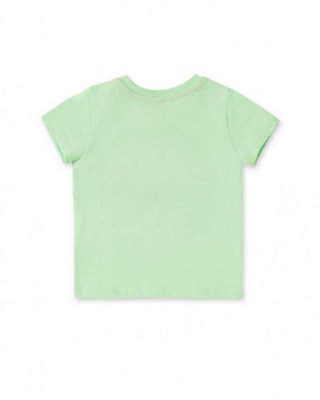 T-shirt verde in maglia da bambino collezione Banana Records