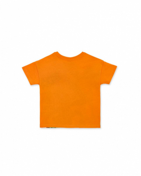 T-shirt arancione in maglia da bambino collezione Banana Records