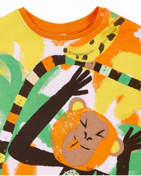 Completo in maglia arancione da bambino collezione Banana