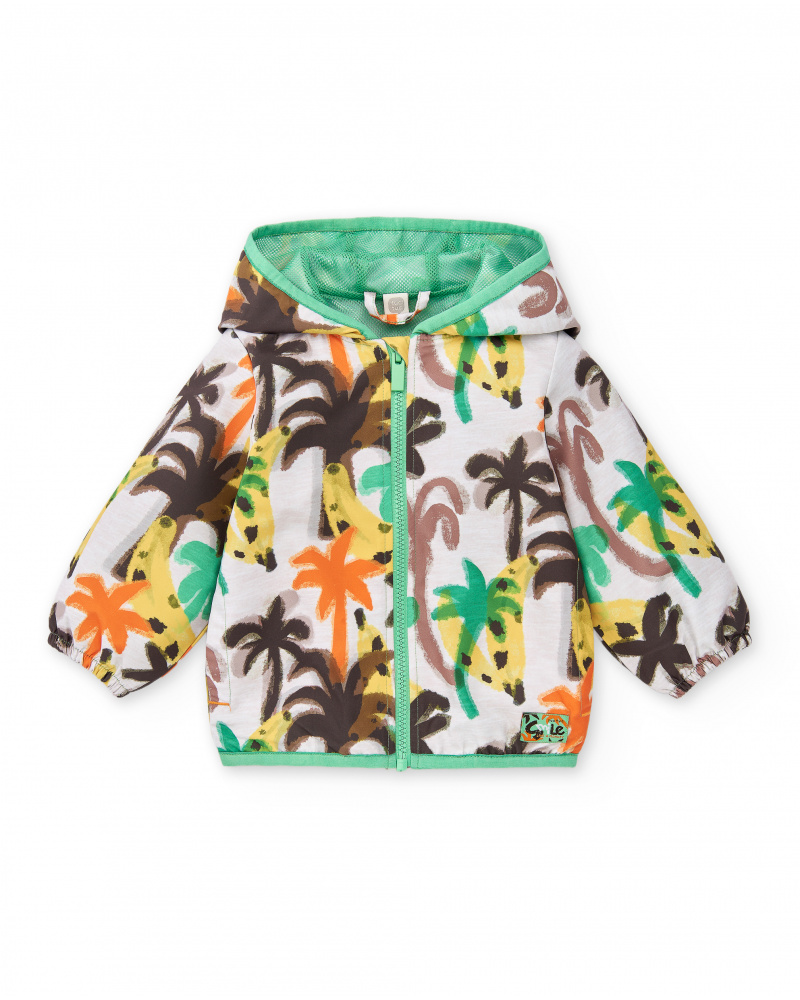 Giacca a vento beige da bambino collezione Banana Records