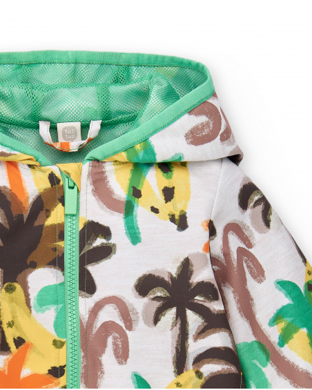 Giacca a vento beige da bambino collezione Banana Records