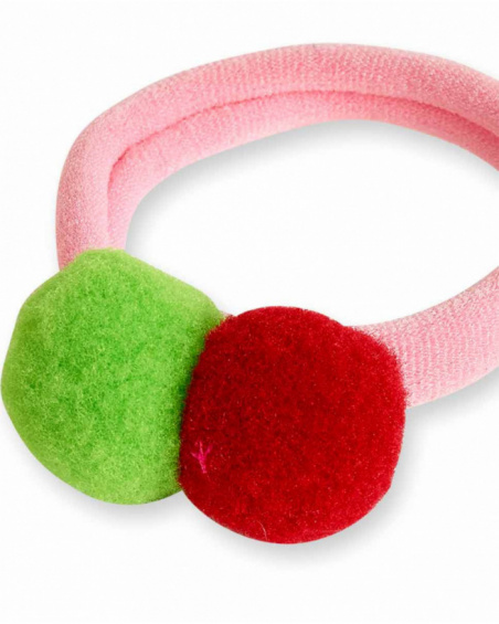 Elastici per capelli rosa arancioni da bambina collezione