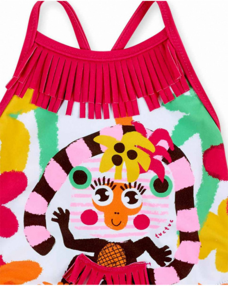 Costume da bagno bianco da bambina collezione Banana Records