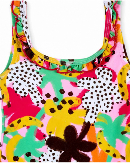 Costume da bagno rosa da bambina collezione Banana Records