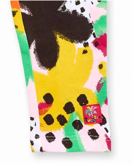 Leggings rosa in maglia da bambina collezione Banana Records