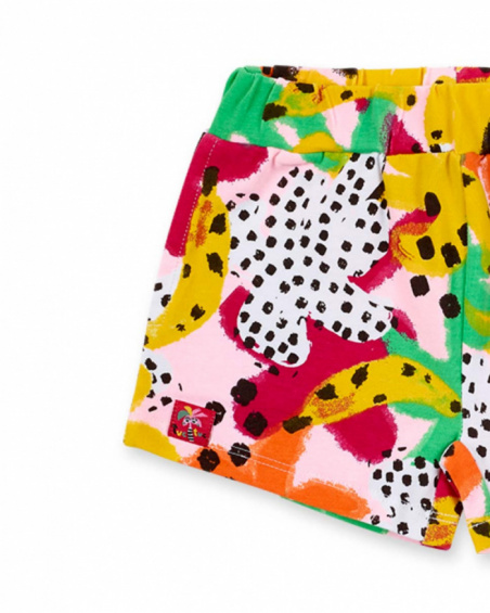 Shorts rosa in maglia da bambina collezione Banana Records