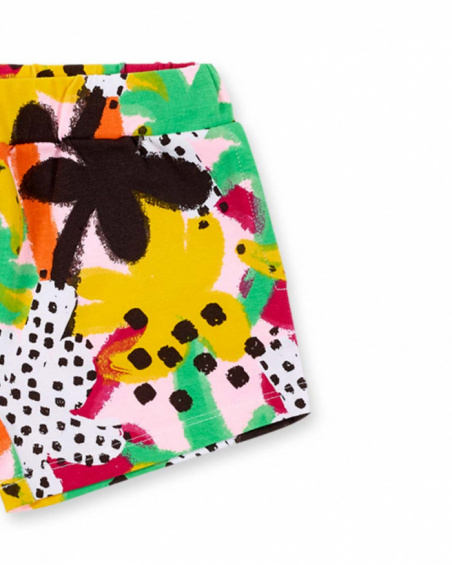 Shorts rosa in maglia da bambina collezione Banana Records