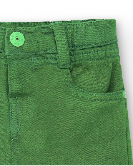 Shorts in denim verde da bambina collezione Banana Records