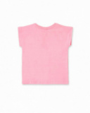 T-shirt rosa in maglia da bambina collezione Banana Records