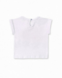 T-shirt bianca in maglia da bambina collezione Banana Records