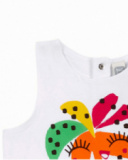 Canotta bianca da bambina in maglia collezione Banana Records