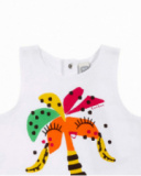 Canotta bianca da bambina in maglia collezione Banana Records