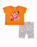 Completo arancione lavorato a maglia da bambina collezione