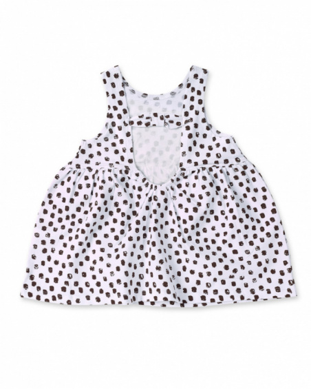 Abito bianco in maglia da bambina collezione Banana Records