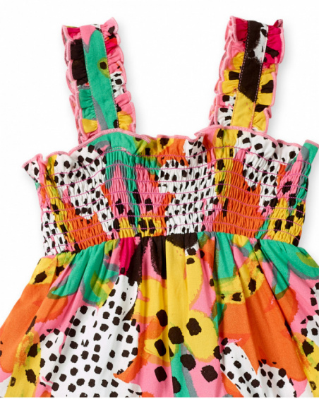 Abito da bambina in popeline rosa collezione Banana Records