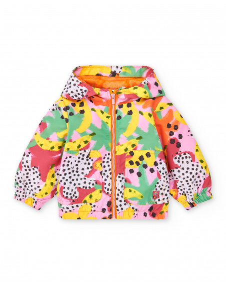 Giacca a vento rosa da bambina collezione Banana Records