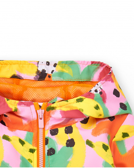 Giacca a vento rosa da bambina collezione Banana Records