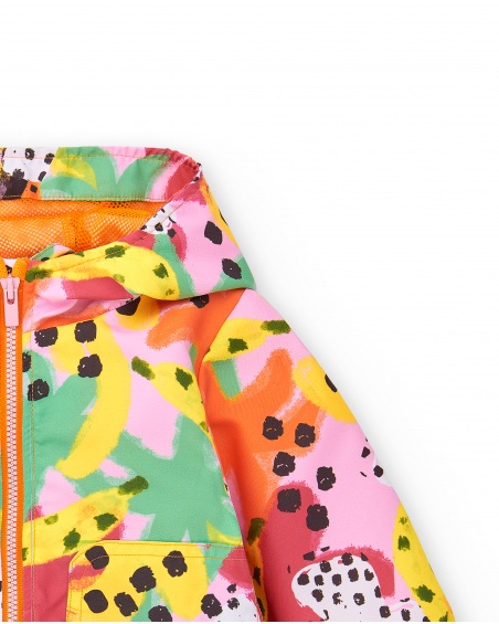 Giacca a vento rosa da bambina collezione Banana Records
