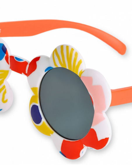 Occhiali da sole bianco arancione da bambina Collezione Salty