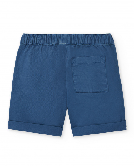 Bermuda da bambino in twill blu Collezione Sons Of Fun